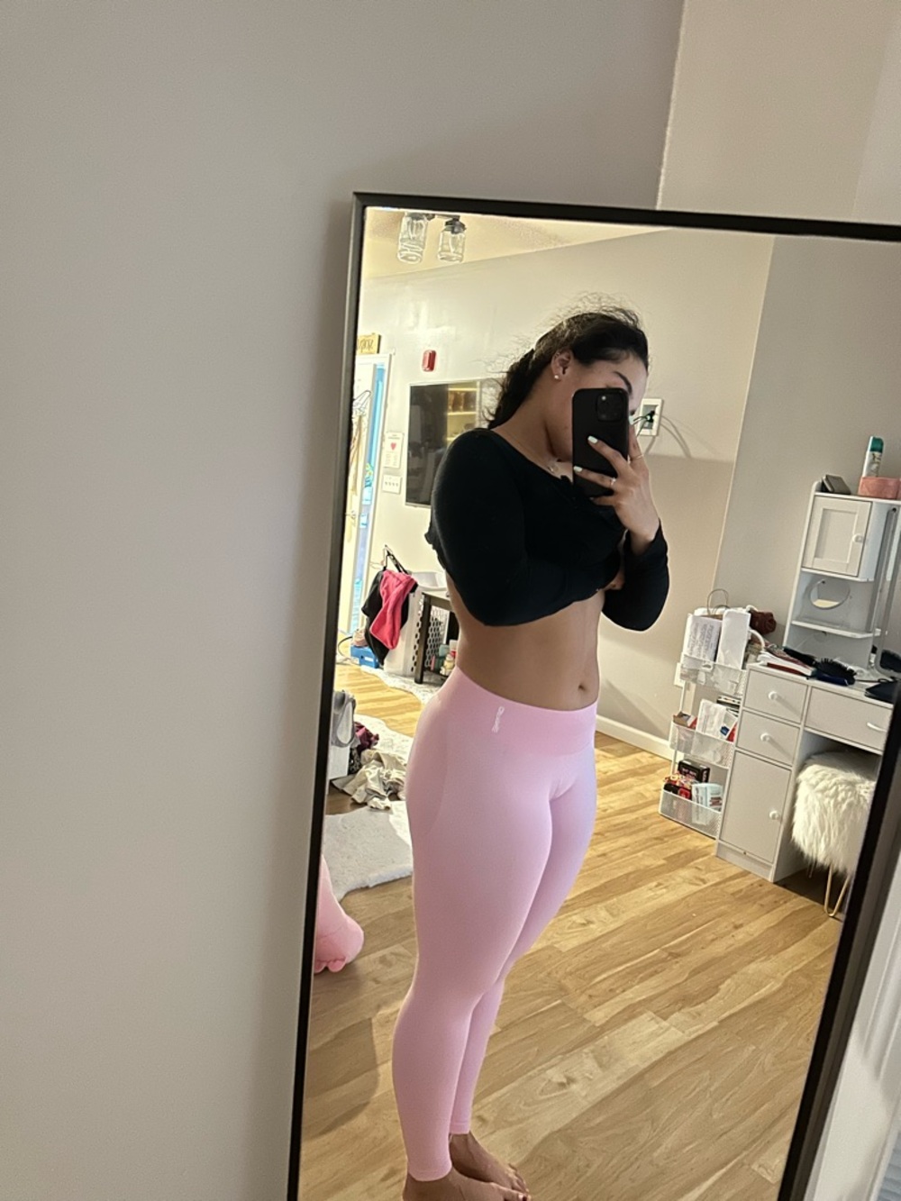 High-Rise Pink Leggings - Women's Seamless Activewear